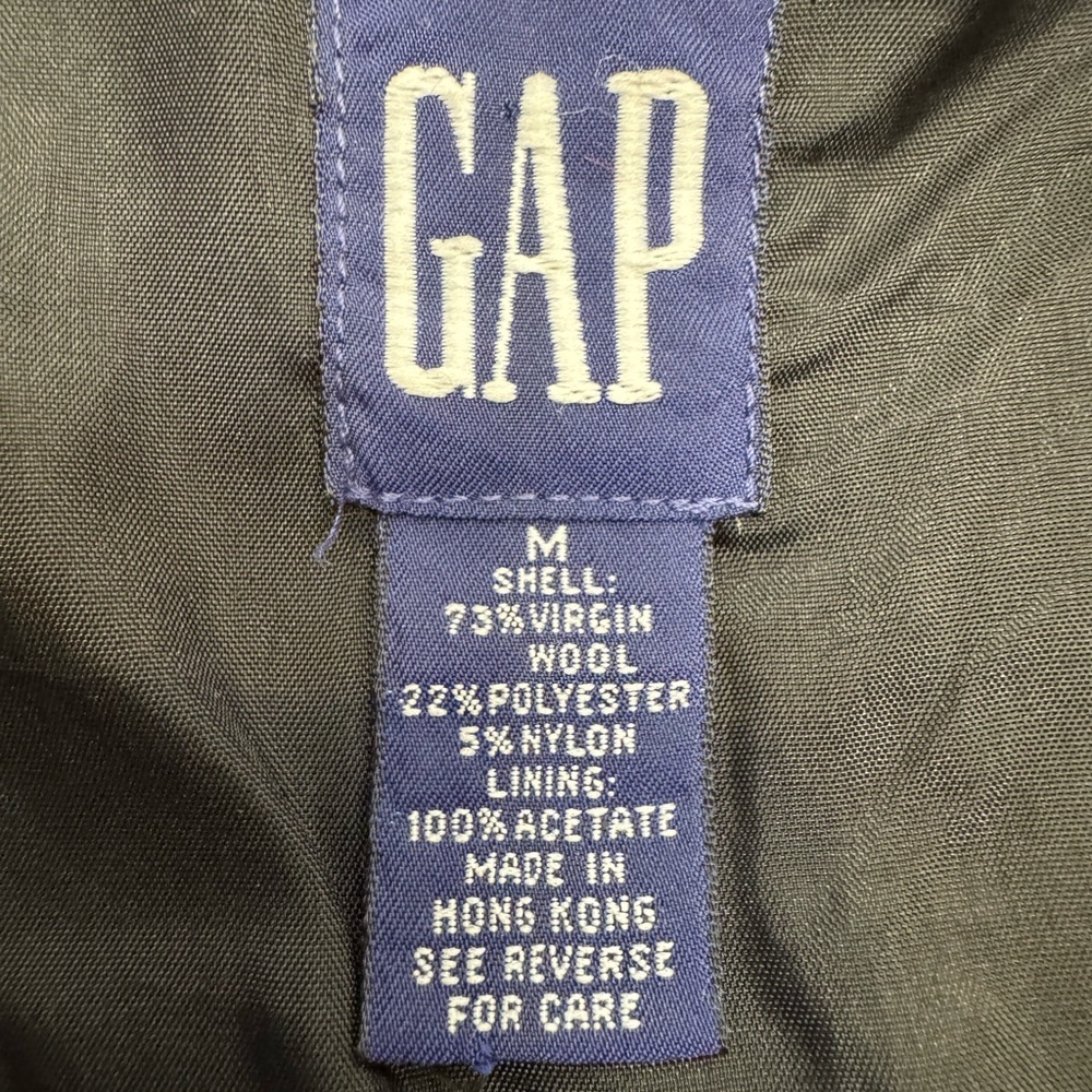 Vintage Gap Boiled Wool Vest Embroidery Full Zip Charcoal Grey Nordic Medium - Picture 8 of 9